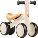 Retrospec Cricket 2 Baby Walker Balance Bike with 4 Wheels for Ages 12-24 Months - First Birthday Gift Toddler Bicycle Toy for 1 Year Olds - Ride On Toys for Boys & Girls (Sandcastle)