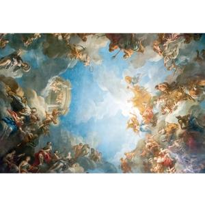 10x6.5ft Vinyl Photo Backdrop Religion Fresco Photo Background Angels and Devils Chapel Ceiling Painting Wallpaper Decoration Religious Activity Baby Children Adults Portrait Prop