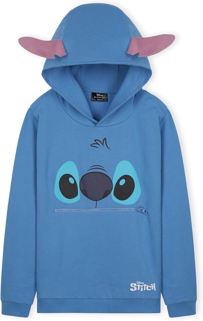 Disney Stitch Hoodie for Girls Teens Soft Hooded Sweatshirt Warm Pullover Sweater Activewear Sports Youth Hoodie Stitch Gifts (7-8 Years, Blue)