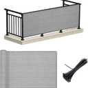 LOVE STORY Balcony Privacy Screen, 3.3'x19.5' Deck Shield Screen Fence Cover, UV Protection and Weather-Resistant,3FT Height for Deck, Patio, Backyard, Outdoor Pool, Porch, Railing (Beige Anthracite)