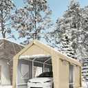 13 x 20FT Waterproof UV-Resistant Carport with Roll-Up Windows and Removable Sidewalls & Doors -Portable Garage Shelter with Ground Anchors - Heavy Duty Steel Car Tent for Car, Truck