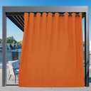 Easy-Going Outdoor Curtains Waterproof Windproof Weatherproof Curtain for Patio, Cabana, Porch, Pergola and Gazebo, Grommet Top and Tab Bottom Drape, 1panel, 150x96 inch, Orange