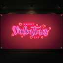 KatchOn, Happy Valentines Day Banner - XtraLarge 72x44 Inch | Neon Valentines Day Backdrop, Valentines Day Decorations | Valentines Backdrop for Photography | Valentines Banner, Valentines Decorations