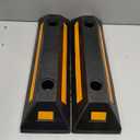 2 Pack Rubber Parking Guide Blocks Heavy Duty Wheel Stop Stoppers for Car Garage Parks Professional Grade Parking Rubber Curb w/Yellow Refective Stripes for Truck RV Trailer 21.25"(L)x5.7"(W)x3.54"(H)