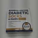 Pembrook Bamboo Viscose Diabetic Socks for Women & Men - 6 Pairs Ankle Neuropathy Socks for Swollen Feet | Heel-Toe Accents (Large)