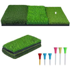 NEWCARE Golf Hitting Mat with Curved Ball Tray