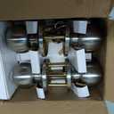 BESTTEN 4 Pack Door Knob with Lock and Key, Keyed Different Entry Door Knob, for Entrance and Front Door, Satin Nickel