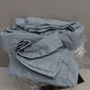 Bedsure 100% Washed Cotton Duvet Cover Queen Size - Dusty Blue Minimalist Cotton Bedding Linen Like for All Seasons - GentleSoft Plain Simple Duvet Cover, 3 Pieces (Dusty Blue, Queen, 90"x90")