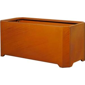 Corten Steel Planter Box-32"x15"x15"-Large Rectangular Planters For Outdoor Plants, Heavy Duty Rustic Tall Planter With Raised Support Feet For Patio, Deck, Garden, Yard, Drain Holes, Easy Assembly