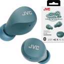 JVC Compact and Lightweight Gumy Mini True Wireless Earbuds Headphones, Long Battery Life (up to 23 Hours), Sound with Neodymium Magnet Driver, Water Resistance (IPX4) - HAA6TZ (Green)