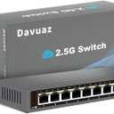 8-Port 2.5G Unmanaged Ethernet Switch, 82.5G Base-T Ports, 210G SFP+ Uplink, Supports 100/1000/2500Mbps, Fanless Metal Casing, Plug & Play