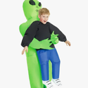 Morph Kids Inflatable Alien Costume, Blow Up Alien Outfit for Children, Halloween Costumes for Kids, One Size