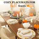 Fall Placemats Set of 4 Fall Thanksgiving Autumn Table Decorations Indoor Farmhouse Harvest Pumpkins Round Table Mats for Party Kitchen Dinning (Set of 4)