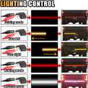 2 x 59" LED Tailgate Light Bar, IP67 Triple Row LED Tail Strip, Amber Turning Signals Lights Red Brake Running White Reverse Lights with Connector Wire, Rear Light Bar for Pickup Trailer SUV RV Van