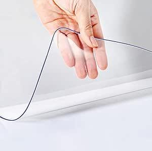 Crystal Clear Dining Table Cover, Vinyl Plastic Tablecloths Protector Office Desk Pad Mat Waterproof Transparent Wooden Furniture Topper Protective Cover Chair Floor Mats, 30" x ~ 3.6' ( Transparent)