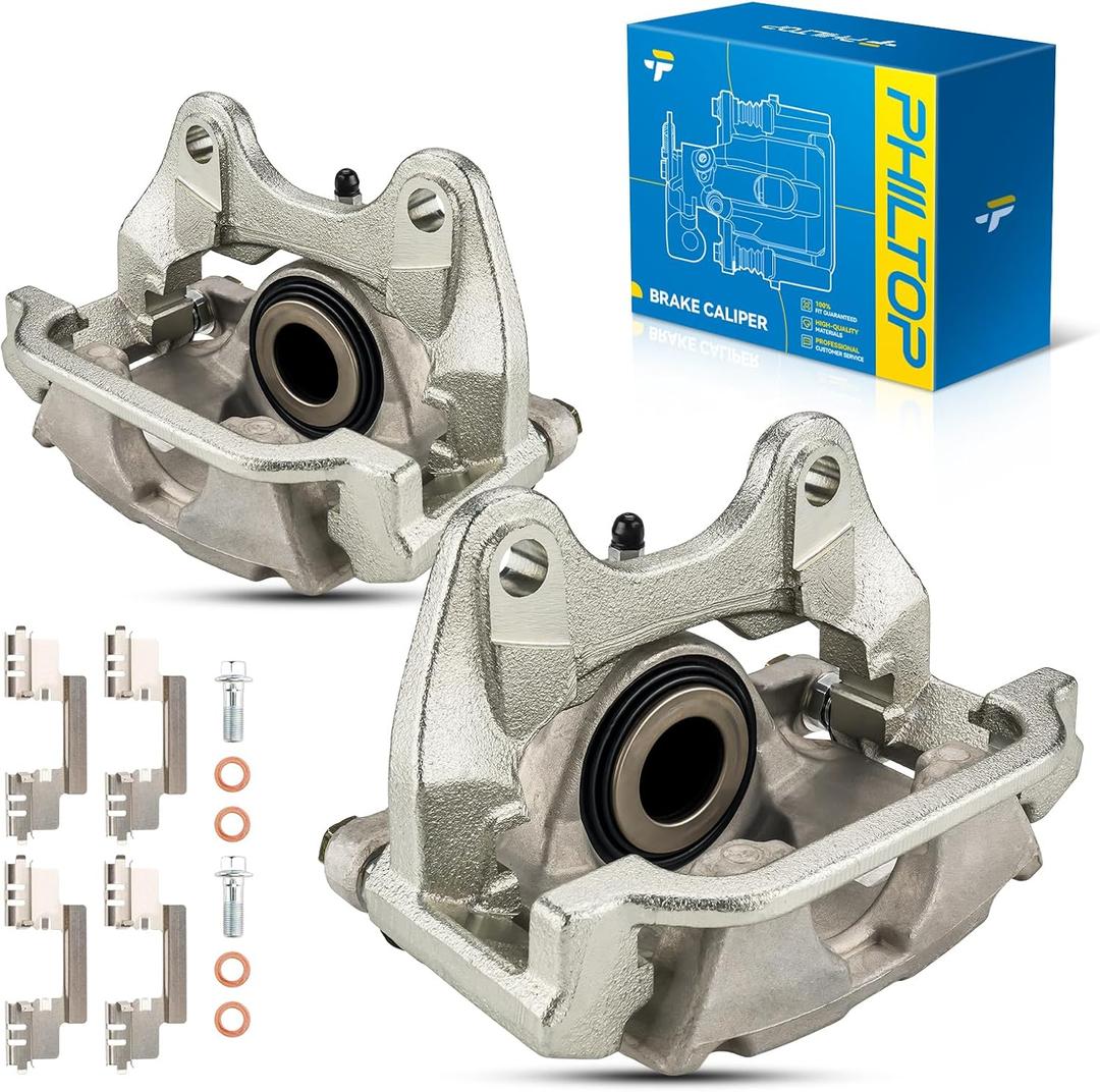 PHILTOP Rear Disc Brake Caliper Assembly Replacement For Chevrolet 2007-2009,2014-2018 Silverado 1500, GMC 2007-2009,2014-2018 Sierra 1500, 2010-2013 Silverado 1500, 18-B5030 18-B5031