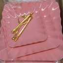 Coitak 8 Pieces Cupcake Stand Set, 2 PCS 3 Tier Cupcake Stands with 3 PCS Appetizer Trays, 3 PCS Serving Tongs, Dessert Tower Tray for Tea Party (Pink)