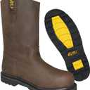 WOLF Work Boot | 100% Genuine Upper Leather | Oil, Abrasion Resistant | Electrical Hazards | Non-Slip Rubber Sole | Soft Toe | Dual Pullers | Construction | Industrial PPE (8.5)