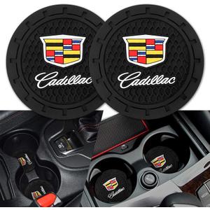Car Cup Holder Coaster for Cadillac Silicone Cupholder Coaster,Car Interior Accessories,2.76 Inch 2 Pieces (Black-gl1-05)