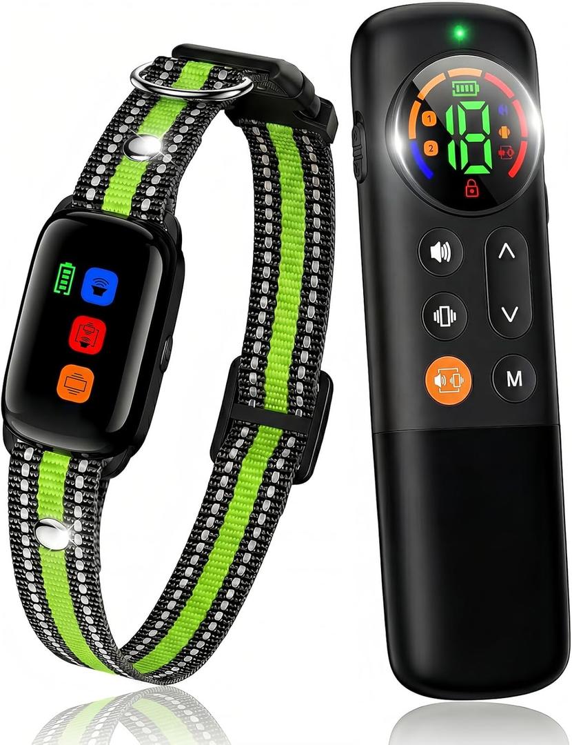 Upgrade Vibrating Dog Training Collar with Remote, No Shock, Beep and Vibration Only, 3300FT Long Range, Waterproof Rechargeable, Safety Lock, No Prongs, for Small Medium Large Dogs