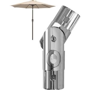 Patio Umbrella Accessories, Outdoor Umbrella Replacement Parts, Push-Button Tilt Adjustment for Garden Umbrellas, Silver (1.5inch)