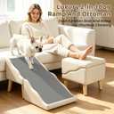 Dog Stairs for Small Dogs 16" H, Foldable 2-in-1 Ottoman Dog Ramp for Couch