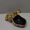 oliruim Alligator Statue Key Bowl, Fun Animal Statue Candy Dish for Entryway Decorative Bowl, Office Candy Dish, Big Mouth Sculpture Home Living Room Trinket Container Storage Box (Gold)