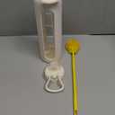 32 oz Glass Water Bottles with 2 Lids-Handle Spout Lid & Straw Lid, 1 Liter Motivational Borosilicate Water Bottle with Time Marker and Silicone Sleeve,Leakproof-White-1 Pack