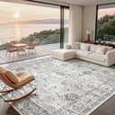 Grey Area Rug 8x10 for Living Room Bedroom