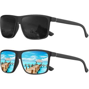 KALIYADI Polarized Sunglasses for Men and Women, Mens Sun Glasses with UV Protection for Driving Fishing Golf (3 Packs)