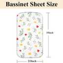 4 Pack Bassinet Sheets 21" x 35", Compatible with Amke, Ezebaby, Evolur Stellar and Mereryi Baby Bassinet, Soft and Skin-Friendly, Pink and Rabbit