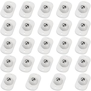 Self Adhesive Caster Wheels, Appliance Rollers for Kitchen Appliances, 360° Swivel Mini Universal Wheel Roller Casters, Sticky Pulley for Trash Can, Storage Box, Small Furniture (White - 24 Pcs)