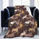 Horse Vintage Blanket Soft Lightweight Throw Blankets Cozy Flannel Bed Throws for Sofa Couch Travel Home Room Bedroom Decor Gifts for Girls Boys Kids Adults 60"x50"