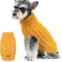 FOFOS Dog Sweater for Small Dogs Warm Winter Puppy Sweater Soft Pullover Dog Clothes for Cold Weather (Yellow, XS)