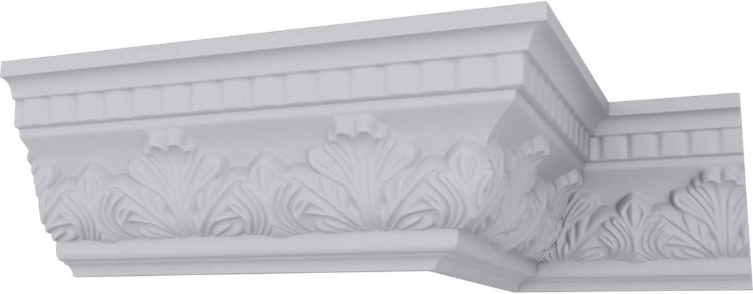 Endurathane Devon Crown Moulding, 4 1/2"H x 3 1/4"P x 5 1/2"F x 94 1/2"L, Factory Primed
