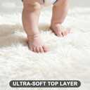 Large Shag Area Rugs 6x9 White, Plush Fuzzy Shaggy Rug for Living Room, Ultra Soft Fluffy Furry Rugs for Bedroom, Upgrade Non-Slip Indoor Thick Carpet Nursery Rugs for Kids Girls Boys Room Home Decor