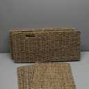 Seagrass Storage Baskets, 12X12X10in Cube Wicker Storage Basket for Shelves, Pantry Baskets Organization and Storage, Kitchen Storage Baskets, Bathroom Shelves Storage Basket Set of 3