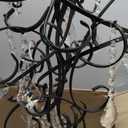 WUZUPS Crystal Chandelier 10-Light Pendant Ceiling Light Modern Lighting Fixture for Dining Room Hallway Bedroom Kitchen Bathroom, H 27.6" x W 22.8", E12 Base, Black