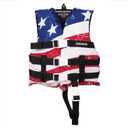 Sportstuff Type III Life Jacket US Coast Guard Approved Open Sides with 3 Body Belts & Buckles Quick Dry Fabric, Secure Fit, Comfortable Stars & Stripes