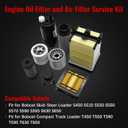 7286322 7343102 Engine Oil Filter and Air Filter Service Kit Fit for Bobcat S450 S510 S530 S550 S570 S590 S595 S630 S650 T450 T550 T590 T595 T630 T650, Replace 7221933 7012303 6686926 7221934