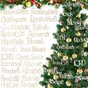 Soulchen 24 Pcs Names of Jesus Advent Christ Christmas Hanging Ornaments Bulk with Rope Wood Religious Ornaments with Savior Names for Christmas Tree Decoration