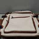 Shrrie Laptop Backpack for Women,Vegan Leather Backpack Work Computer Backpacks fits 16" Laptop,Water Resistant Teacher Nurse Casual Daypack for Weekender Camping Travel,Beige with Brown