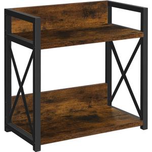 YINMIT Countertop Shelf Organizer,Coffee Bar Accessories,Spice Rack,Coffee Counter Shelf,2 Tier Coffee Organizer Station for Mugs,Cups,Cream,Syrup(Rustic Brown,Large)