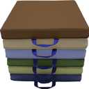 Factory Direct Partners SoftScape 15 inch Square Classroom Floor Cushions with Handles; Flexible Seating for Daycare, Preschool, Playroom; 2 inch Thick Deluxe Foam (6-Piece) - Earthtone, 12228-ET