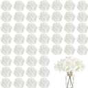 WEISPARK 100PCS Artificial Hydrangea Flowers, Fake Flowers Silk Hydrangea Full Flowers Heads with Stems for Wedding Home Party Shop Baby Shower Decor (Ivory)