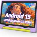 URAO Kids Tablet, Android 15 Tablet for Kids 10 inch Octa-Core with Case, 20GB RAM 64GB ROM 1TB TF Card Expandable for Toddler Children, Parental Control, Dual Camera, WiFi,Gift