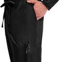 Cherokee Scrubs for Men Tapered Leg Cargo Scrub Pants with Zip Fly, 5 Pockets Elastic Waist 2-Way Stretch & Easy Care WW190 (Black, L)