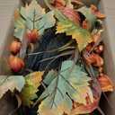 26" Fall Wreath for Front Door Outside Harvest Autumn Wreath, Orange Lantern