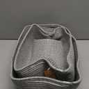 Large Shallow Organizing Baskets 15x11x5.1 Inches - Rope Woven Storage Bins for Bathroom, Shelves, Cube Closet, Mixed Grey 2 Packs