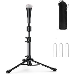 2025 New Upgrade Portable Batting Tee for Baseball/Softball,23.23 to 40.16 Inch Baseball Tee for Kids,Batting Tee,Softball Tee,Youth Hitting Tee,Teeball Tee,Travel Tee,Easy Adjustable Height (Black)